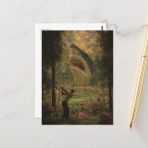 Golf mit Surrealhai Postkarte