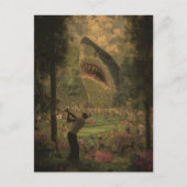 Golf mit Surrealhai Postkarte (Vorderseite)