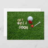 Golf Mit Text und Ball auf Grün wird Golf bald bes Postkarte (Vorne/Hinten)