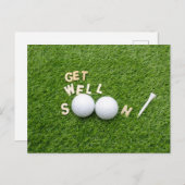 Golf Mit Text und Ball auf Grün wird Golf bald bes Postkarte (Vorne/Hinten)