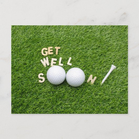 Golf Mit Text und Ball auf Grün wird Golf bald bes Postkarte (Vorderseite)