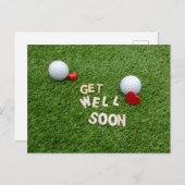 Golf Mit Text und Ball auf Grün wird Golf bald bes Postkarte (Vorne/Hinten)