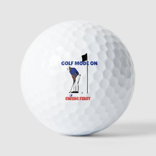 Golf Mode ON: Swing First | Funny Golfer Graphic T Golfball (Vorderseite)