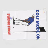Golf Mode ON: Swing First | Funny Golfer Graphic T Golfhandtuch (Horizontal)