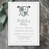 Golf Modern Any Age Birthday Party Stylish Green Einladung