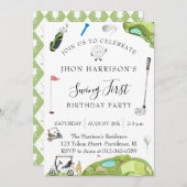 Golf Modern Birthday Party Einladung (Vorne/Hinten)