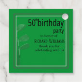 Golf Modern Corporate Green Black 50th Birthday Geschenkanhänger (Rückseite)