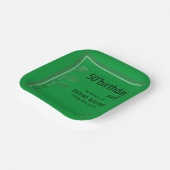 Golf Modern Corporate Green Black 50th Birthday Pappteller (Gewinkelt)
