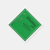 Golf Modern Corporate Green Black 50th Birthday Serviette (Ecke)