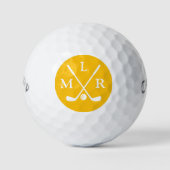 Golf Modern Elegant Monogram Typography Initials Golfball (Vorderseite)