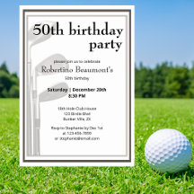 Golf Modern Schwarz Weiß Männer 50. Geburtstag