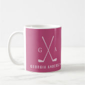 Golf moderne Typografie erste monogramm rosa gürtl Kaffeetasse (Links)