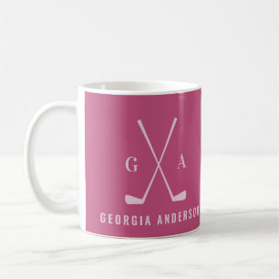 Golf moderne Typografie erste monogramm rosa gürtl Kaffeetasse