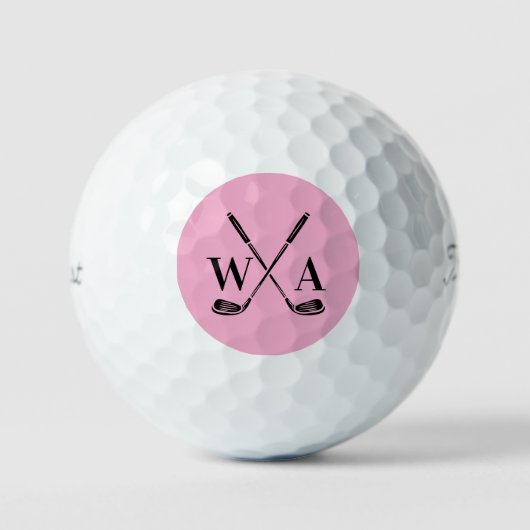 Golf moderne Typografie Initialen Monogramm elegan Golfball (Vorderseite)