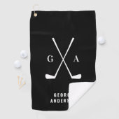 Golf moderne Typografie Initialen monogramm elegan Golfhandtuch (Insitu)