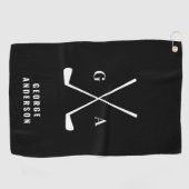 Golf moderne Typografie Initialen monogramm elegan Golfhandtuch (Horizontal)