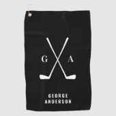 Golf moderne Typografie Initialen monogramm elegan Golfhandtuch (Vorderseite)