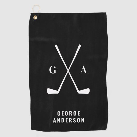 Golf moderne Typografie Initialen monogramm elegan Golfhandtuch (Vorderseite)