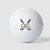 Golf moderne Typografie Initialen Monogramm Golfball (Vorderseite)