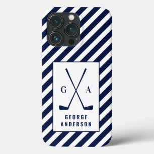 Golf Moderne Typografie Initialmonogramm Blau wei Case-Mate iPhone Hülle