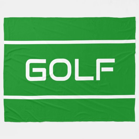 GOLF Moderne weiße Textstreifen auf strahlendem Gr Fleecedecke (Vorderseite (Horizontal))