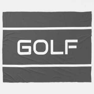 GOLF Moderne weiße Textstreifen auf tiefem Grau Fleecedecke