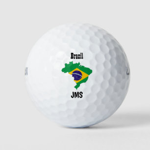 Golf Monogram Brasilien Flag Karte Golfball