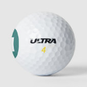 Golf Monogram Custom Initial Aquamarin & White Golfball (Logo)