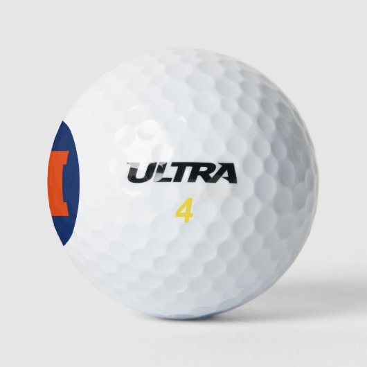 Golf Monogram Custom Initial Orange & Blue Golfball (Logo)