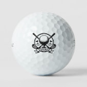 Golf monogram Customized name crossed Golf clubs Golfball (Vorderseite)