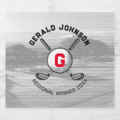 Golf Monogram Design for Golfers Schaumweinetikett (Einzelnes Label)