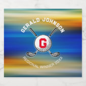 Golf Monogram Design for Golfers Schaumweinetikett (Einzelnes Label)