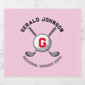 Golf Monogram Design for Golfers Schaumweinetikett (Einzelnes Label)
