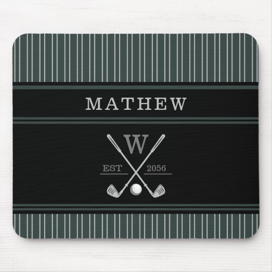 Golf Monogram Initial Name Heritage Green Mousepad (Vorne)