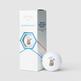 Golf monogram Logo für die erste Aquarelltasche Go Golfball