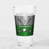 Golf Monogram Metallic Green und Silver Glas (Rückseite)