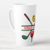 Golf Monogram Metallic Green und Silver Milchtasse (Linke Ecke)