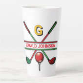 Golf Monogram Metallic Green und Silver Milchtasse (Vorderseite)