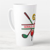 Golf Monogram Metallic Green und Silver Milchtasse (Linke Ecke)