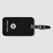 Golf Monogram mit dem Namen schwarz Gepäckanhänger (Vorderseite (Horizontal))