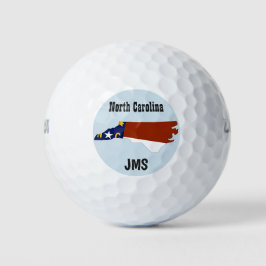 Golf Monogram North Carolina Flag Karte Golfball