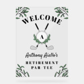 Golf Monogram Retirement Par-T-Shirt Willkommen Acrylschild (Vorderseite)