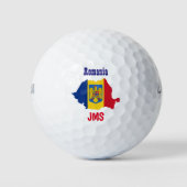 Golf Monogram Romania Flag Karte Golfball (Vorderseite)