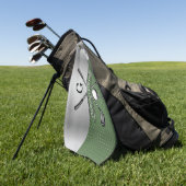 Golf Monogram Silver und Green Design Golfhandtuch (Gras)