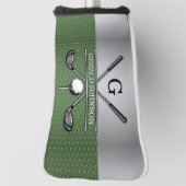 Golf Monogram Silver und Green Design Headcover (Rotieren 90)