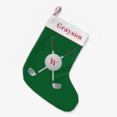 Golf Monogram Small Christmas Strumpf Kleiner Weihnachtsstrumpf (Vorderansicht (hängend))