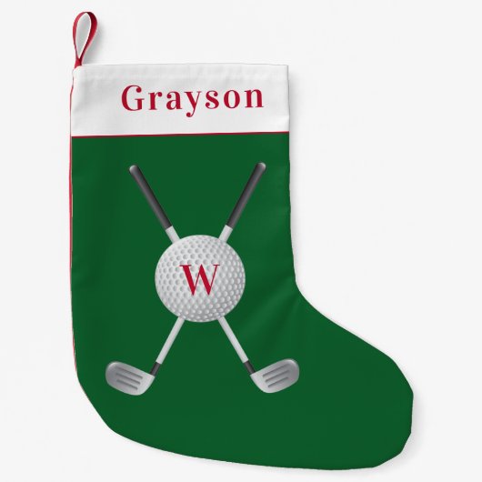 Golf Monogram Small Christmas Strumpf Kleiner Weihnachtsstrumpf (Vorderseite)