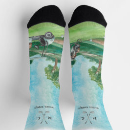 Golf | Monogram Socks zum Wasserfarben-Golfen Socken