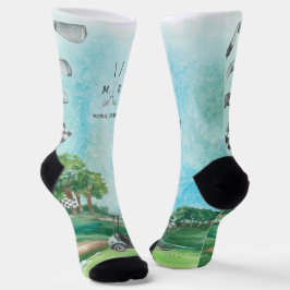 Golf | Monogram Socks zum Wasserfarben-Golfen Socken