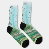 Golf | Monogram Socks zum Wasserfarben-Golfen Socken (Rechts)